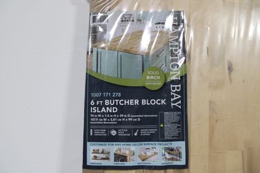 6 FT Butcher Block Island Hampton Bay
