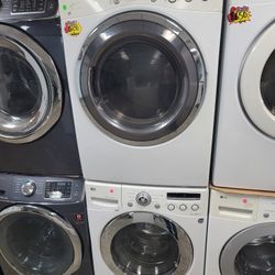 LG Front Loading Washer And Stackable Gas Dryer Set 
