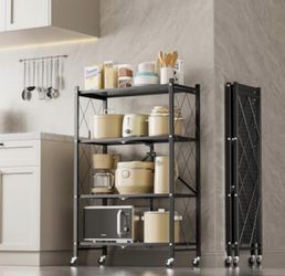 HEALSMART HEAVY DUTY 4-TIER FOLDABLE METAL RACK