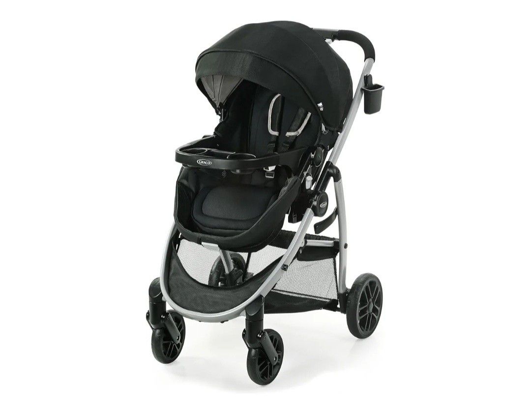 Graco Modes Pramette Stroller, Baby Stroller with True Pram Mode, Reversible Seat, One Hand Fold, Extra Storage, Child Tray, Pierce