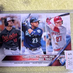 2016 Topps #26 Chris Davis/Mike Trout/Nelson Cruz LL MLB ALLSTARS Baseball MVP