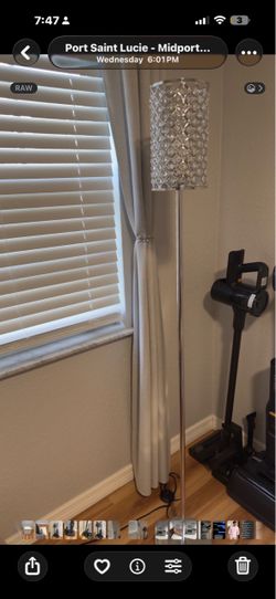 Crystal Beaded Floor Lamp Silver