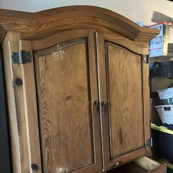 Solid Wood Armoire Closet Storage 