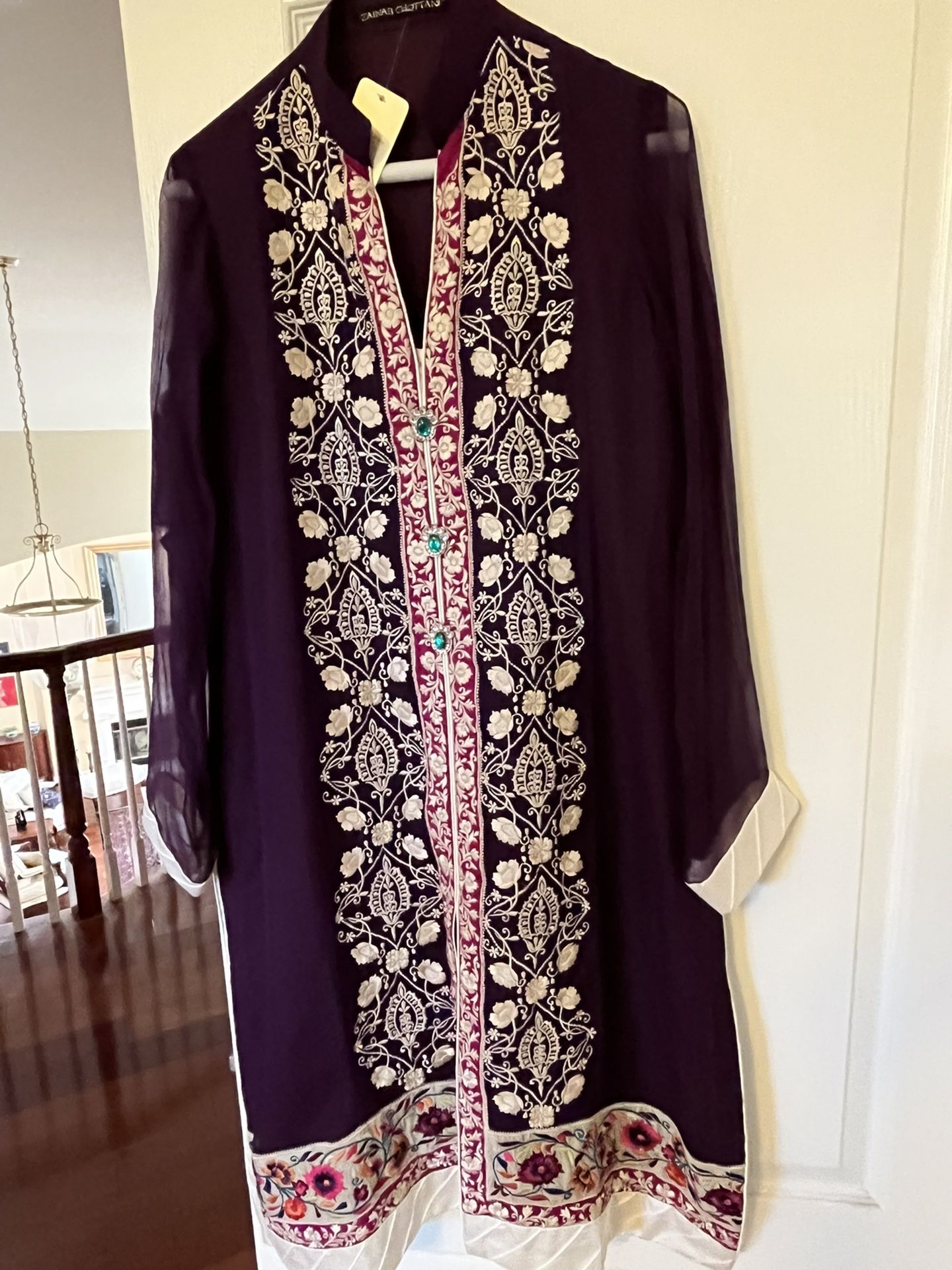 Brand New Chiffon Burgundy Dressy Indian Tunic Shirt