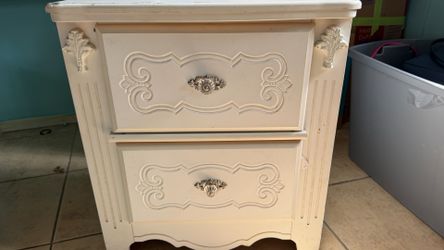 White Decorative Piece French style 1st and a metal cabinet