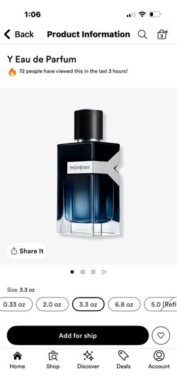 Ysl Y edp 3.3 Oz