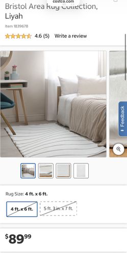 Bristol Fur White Rug (48in x 70in) - Retails for $89.99