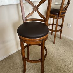 3 Wooden Bar Stools