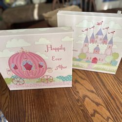 Two Girl Canvases To Use In Bedroom Or Playroom. 