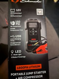 Schumacher SL1(contact info removed)PA Lithium Portable Jump Starter + Air Compressor