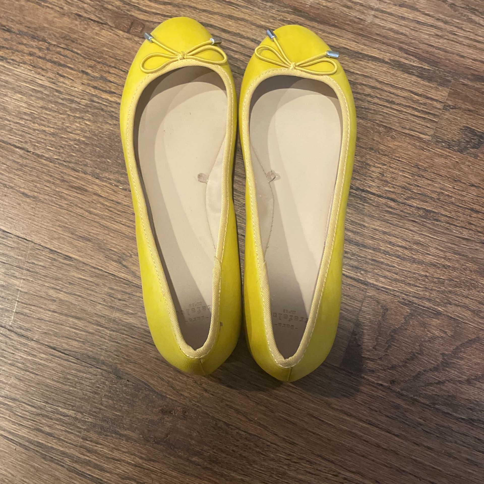 Yellow Vegan Leather Ballerina