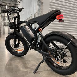 1200W Scrambler Electric E-bike, 20ah, 30mph, USB, Dual Suspension, Disc brakes, Memory Foam Seat