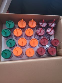 Aladdin Mason 16 oz Double Wall Plastic Tumbler Jar w/ Lid , BPA Free New