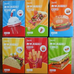 6 NEW Magnet Fast Food Hamburger Pizza Sandwich Fries Taco Coke Pepsi Soda Drink Build Up Bricks Blocks Lego 