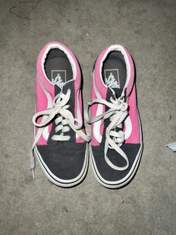 Big Girl Grey And Pink Vans Size 5