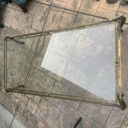 Large Glass Top Coffee Table — Can Deliver – Heavy Wrought Iron Frame, Ornate Scrolled Legs
