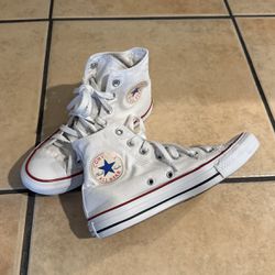 Converse High Tops White Canvas Size 7 In Women Shoes 