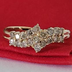 ❤️14k Size 7 Exquisite Solid Yellow Gold Genuine Diamonds Band Ring!/ Anillo de Banda de Oro con Diamantes! 👌🎁Post Tags: Anillo de Oro