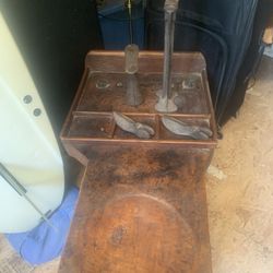 Rare Find Antique Cobbler Set Down Work Table Probably From Late 1800s 