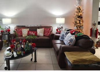 Italian leather set sofa