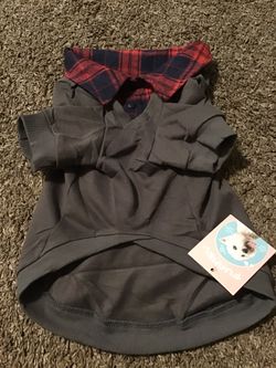 FUAMEY Dog Sweatshirt for Large Dogs,Lightweight Dog Pullover Stylish Dogs Vest Breathable Two-in-One Pet Sweatshirt with British-Style Plaid Washed V