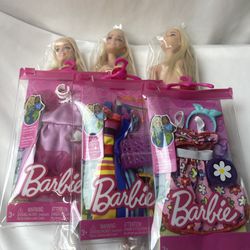 Barbie Malibu Doll Lot Of 3 W Outfits New