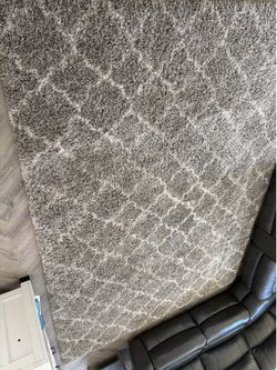 Grey Shag Trellis Area Rug