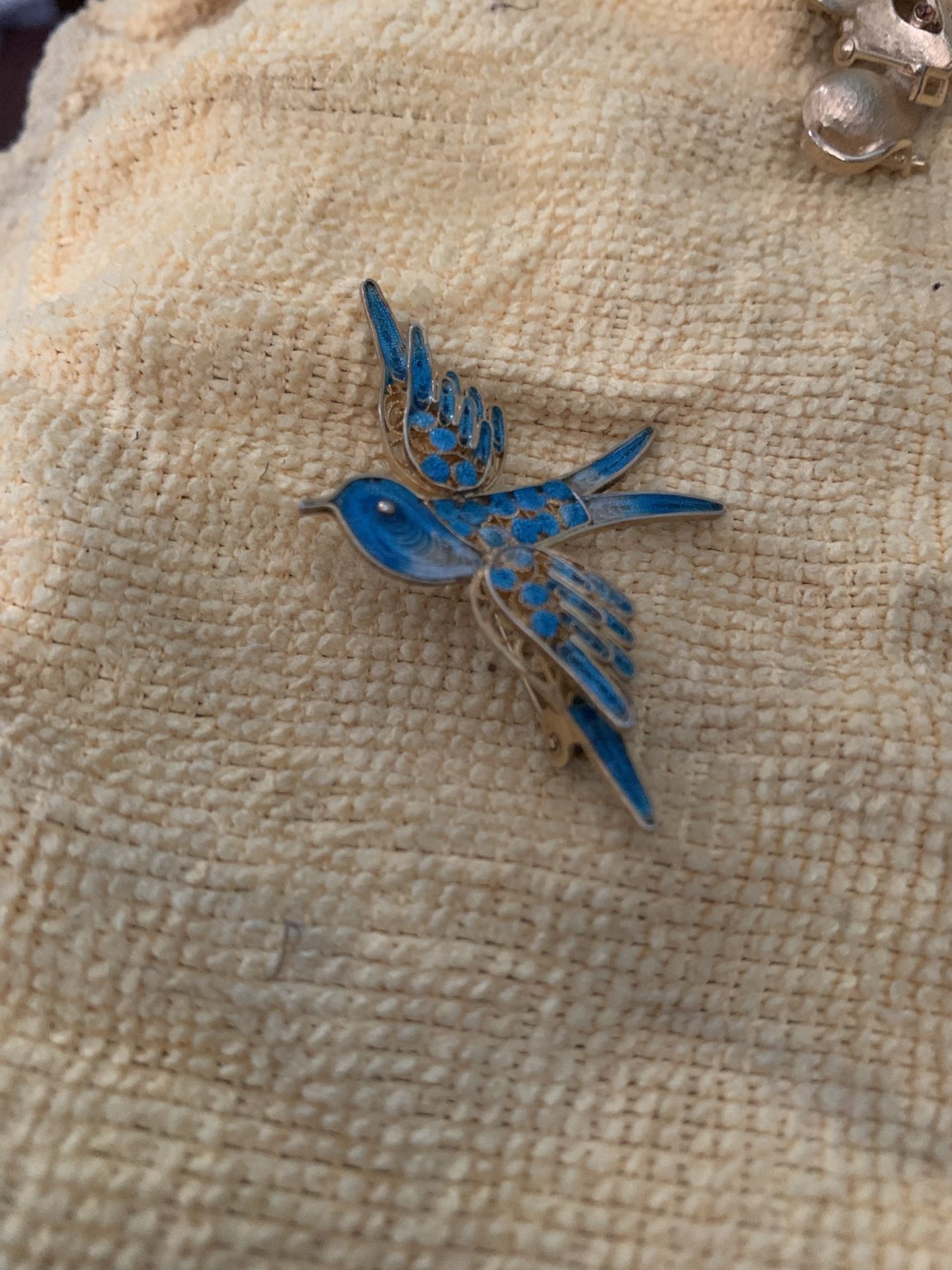 Vintage Blue Bird Pin