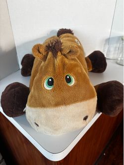 Stuffies Plush Dash the Horse 2012 Stuffed Animal 6 Hidden Pockets Tan/brown