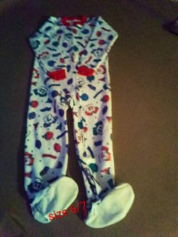 Boys size 6 / 7 Football Sports theme Blanket Pajamas 