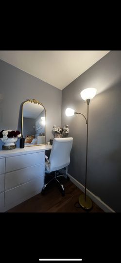 Floor Lamp White And Gold 