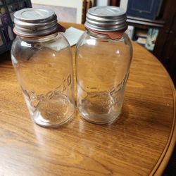 Vintage, 1qt Clear PRESTO SUPREME Mason Jar, Orig Aged Lid & Seal, Item # A-2049