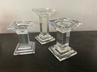 Glass Square candle holders