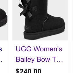 UGGS BAILEY BOW  II TALL WOMENS SIZE 7
