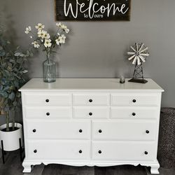 Refinished Solid Wood Natural White Wide Bedroom Dresser TV Stand Delivery Available