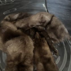 Mint Canadian Brown Mink Fur Pelt Scarf Stole Shawl Wrap Women Women 58"