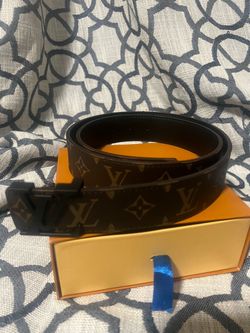 Louis Vuitton Monogram Belt with Black Buckle