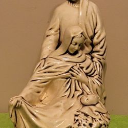 Vintage, 1975 Mold, Ceramic Holy Family, Joseph, Mary, Baby Jesus 