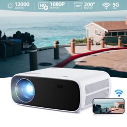 B-12) Mini Projector with WiFi and Bluetooth
