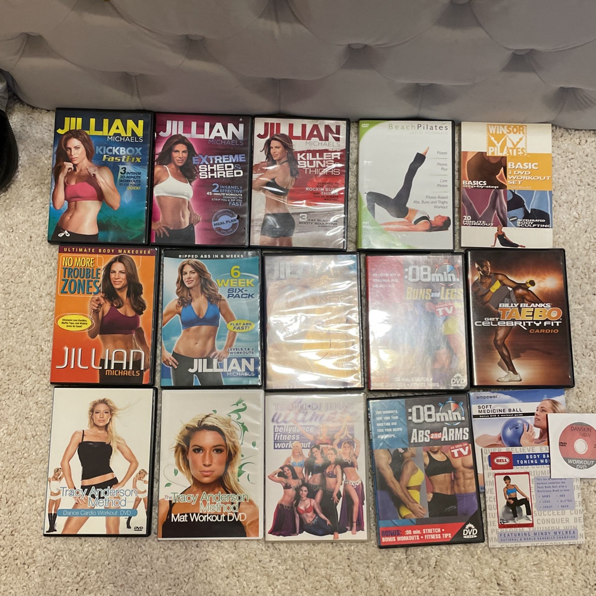 Set Of 17 Jillian Michaels Tracy Anderson Beach Pilates Windsor Pilates Taebo bellydance
