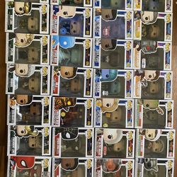 Funko Pop Lot Including Marvel, Dragon Ball Z, Disney, Scary Movies, Boxing Etc