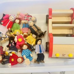 Wooden Dollhouse People And Car