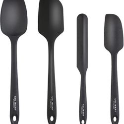 4-Piece Black Baking Spatula Set