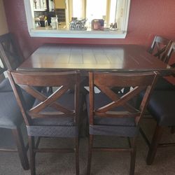 6 Chair Adjustable Dining Table