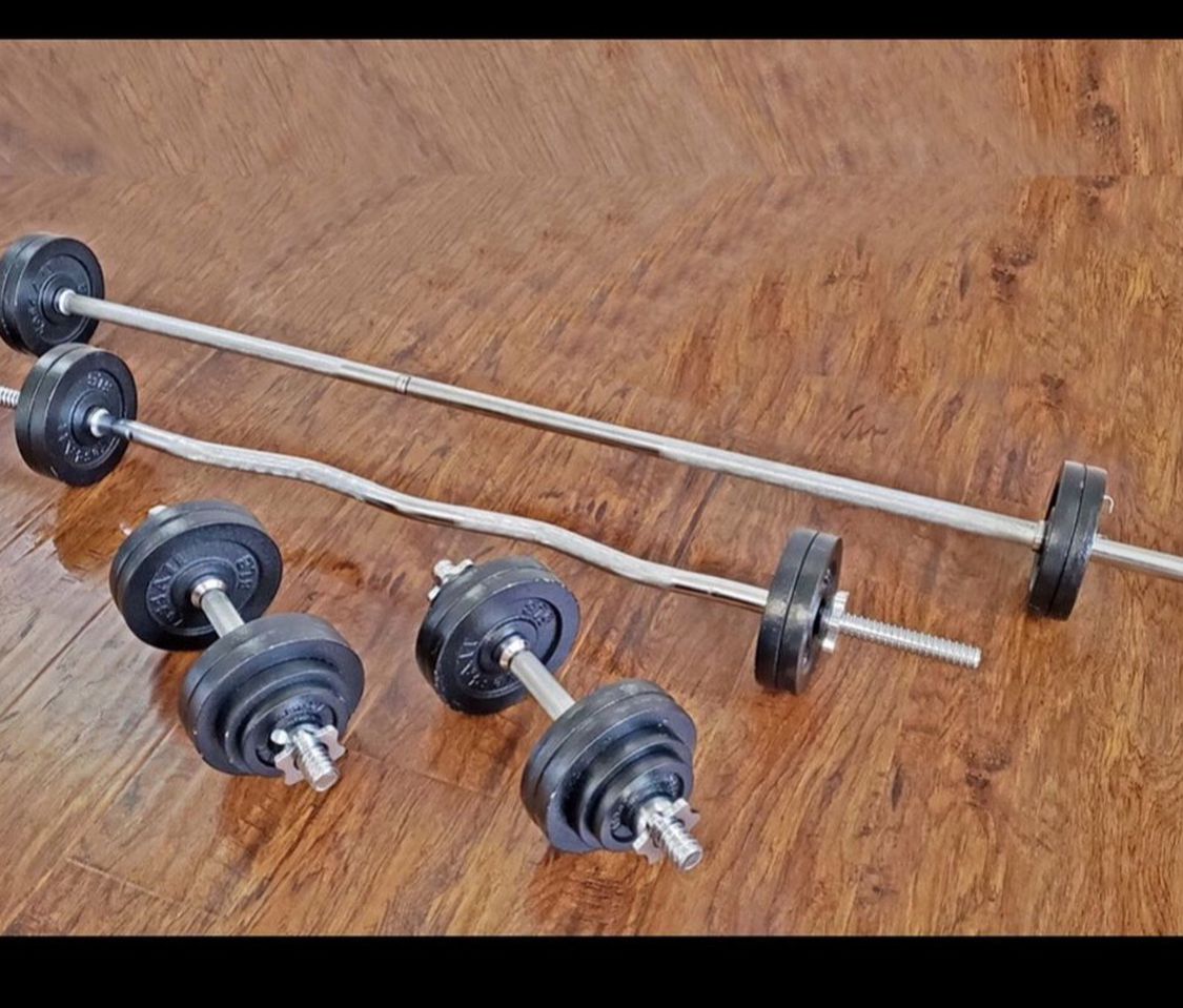 Standard Weights, Dumbbells, Straight Bar and Curl Bar (brand New)