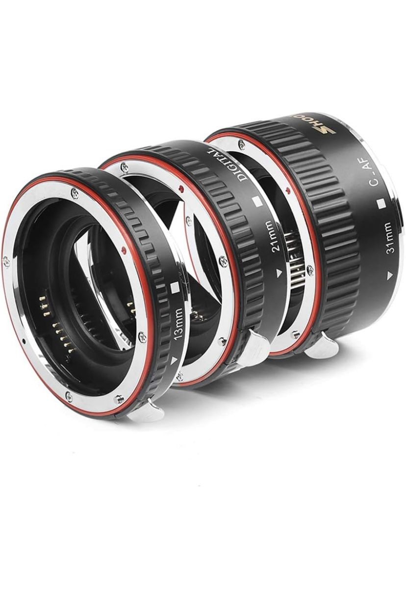 D&F AF Auto Focus Macro Extension Tube Set EOS EF/EF-S Lens Close-ups for Canon EOS EF Lens Such as Canon 7D,500D,600D,700D,5D Mark II III, Rebel T2i,