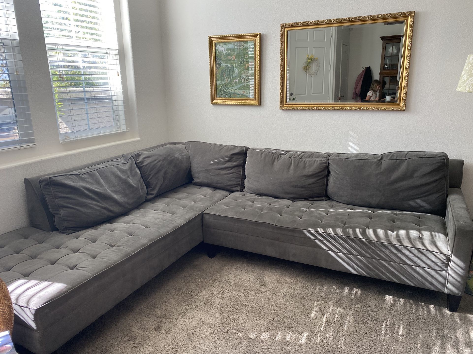 Z Gallerie Gray Sectional Daybed Sofa