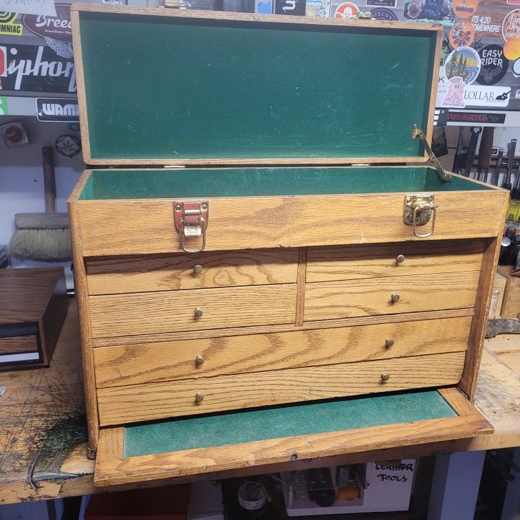 Vintage Machinist Toolbox Oak