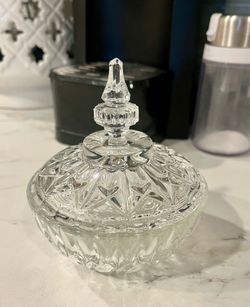 Crystal cut candy dish