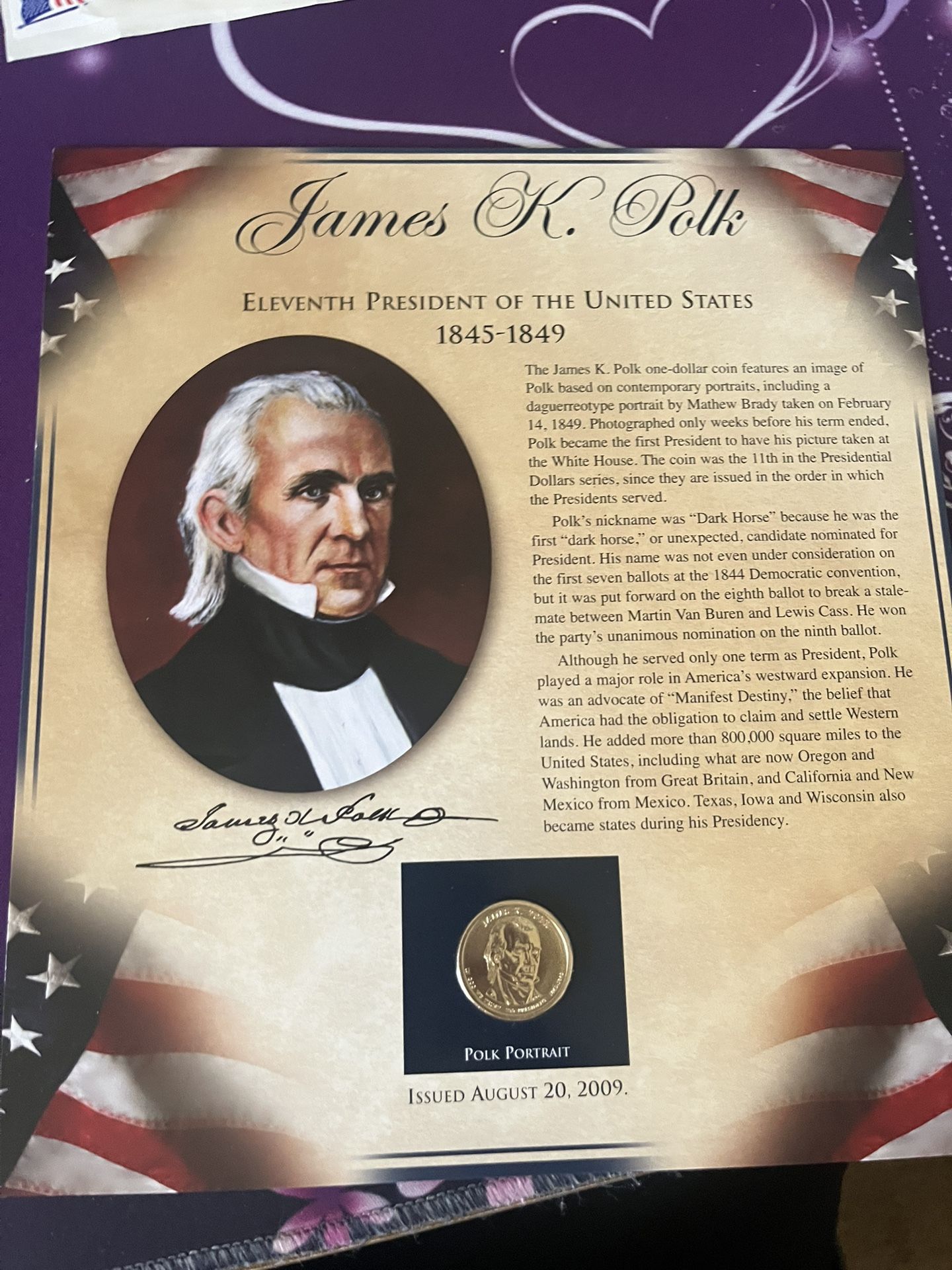 JAMES K POLK PRESIDENTIAL DOLLAR